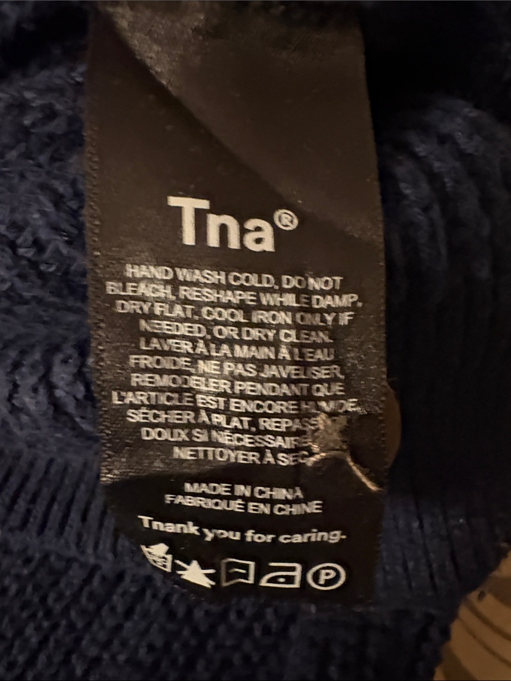 TNA Navy Cropped Button-Front V-Neck Cardigan - Picture 7 of 11